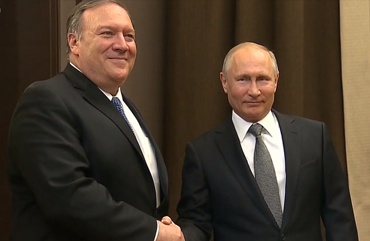 Владимир Путин встретился с госсекретарем США Майклом Помпео в Сочи